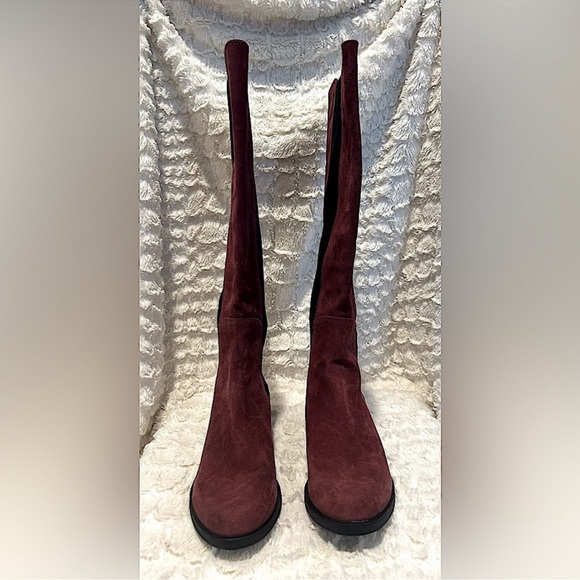 Vintage Burgundy suede knee high pull on Boots Cole Haan - Picture 3 of 10